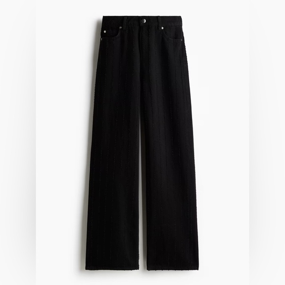 H&M Denim - *NWT* H&M ‘EDITION’ COLLECTION CREASED WIDE LEG FULL LENGTH JEANS SZ US 8